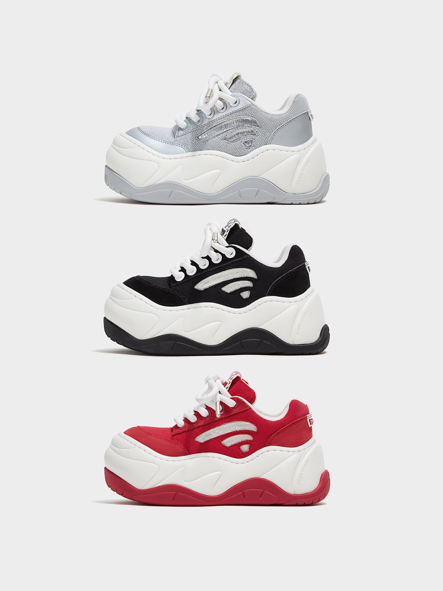 Wave Sole Platform Sneakers
