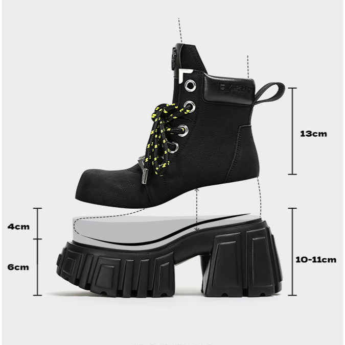 Fur Platform Combat Boots