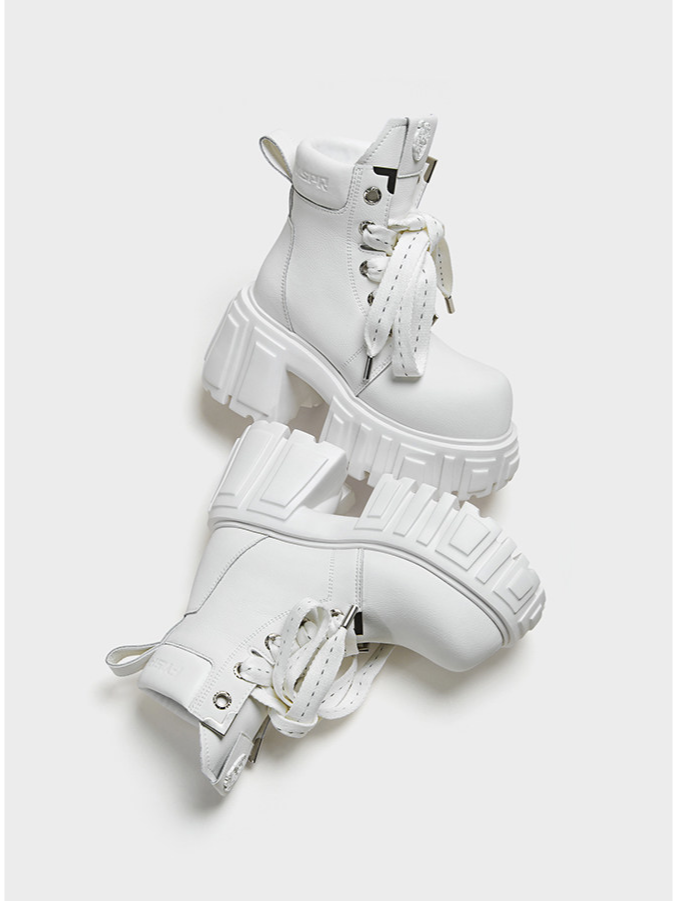 Platform White Ankle Boots