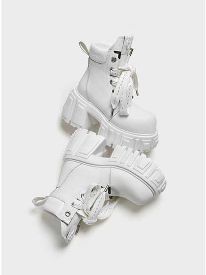 Platform White Ankle Boots