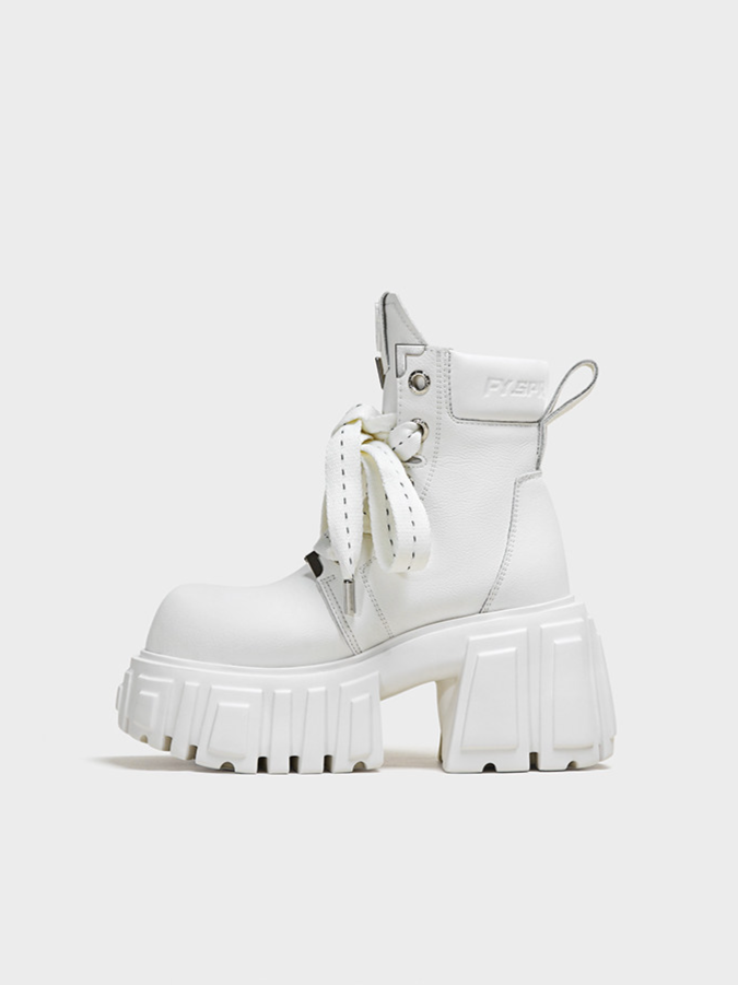 Platform White Ankle Boots