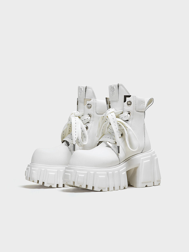 Platform White Ankle Boots