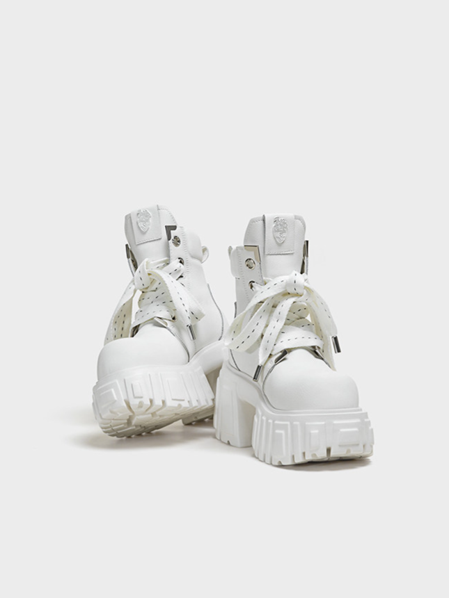 Platform White Ankle Boots