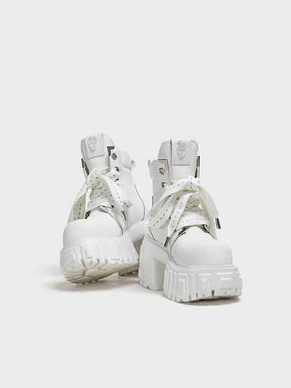 Platform White Ankle Boots