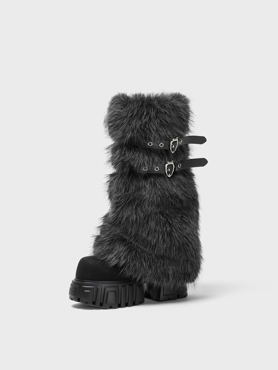 Plush Platform Moto Boots