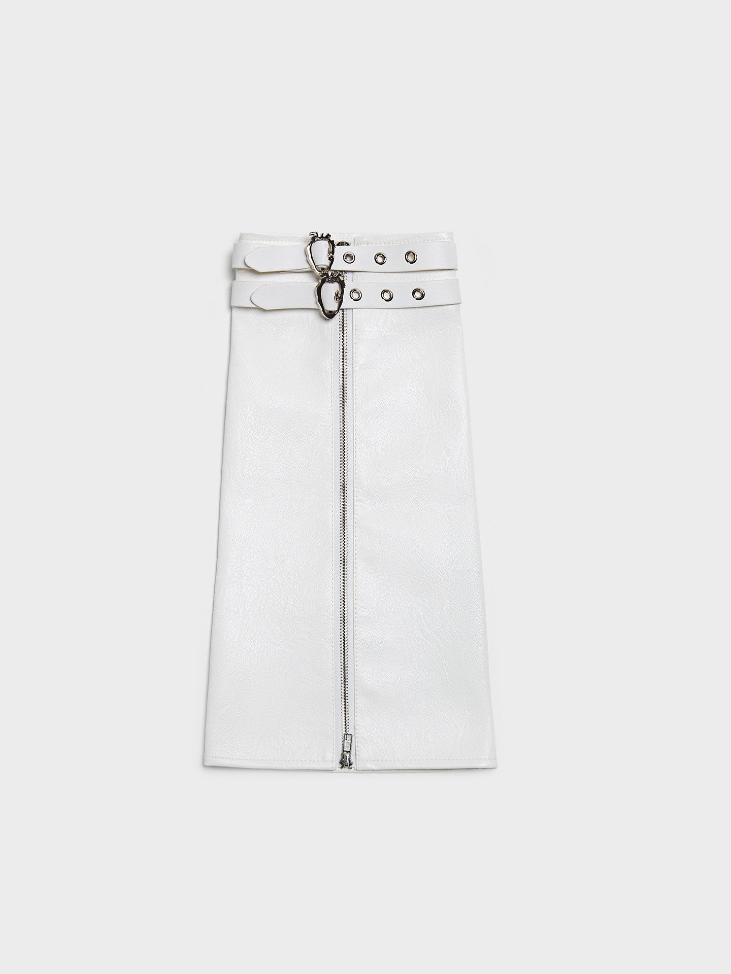 Heart Buckle Faux-Leather Skirt