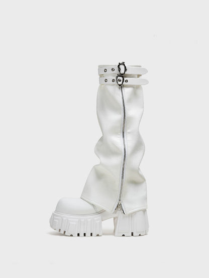Platform White Ankle Boots