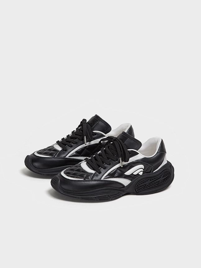 Quilted Height-Increase Sneakers