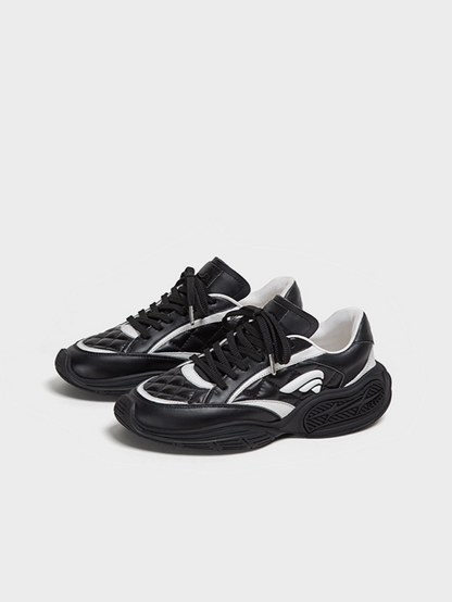Quilted Height-Increase Sneakers