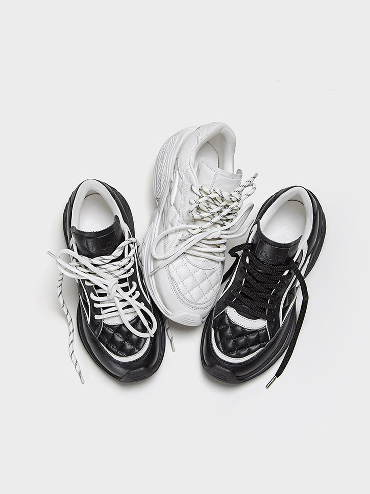 Quilted Height-Increase Sneakers