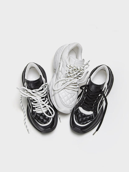 Quilted Height-Increase Sneakers