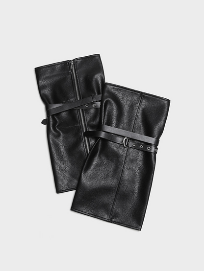 Leather-Textured Slouch Legwarmers