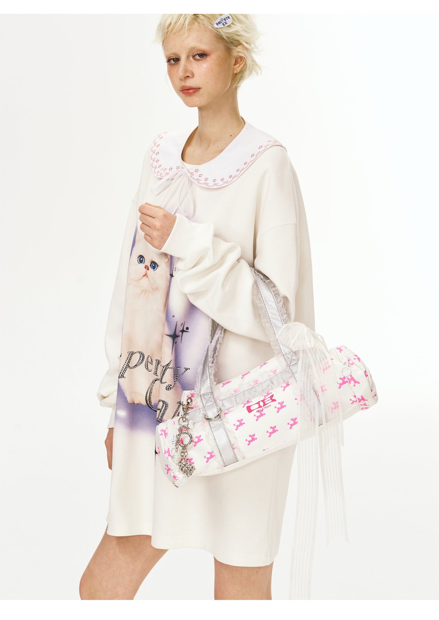 Lace Trim Boston Bag