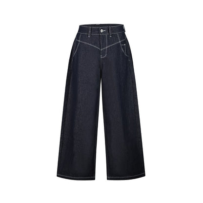 Wide-Leg Raw Denim Pants