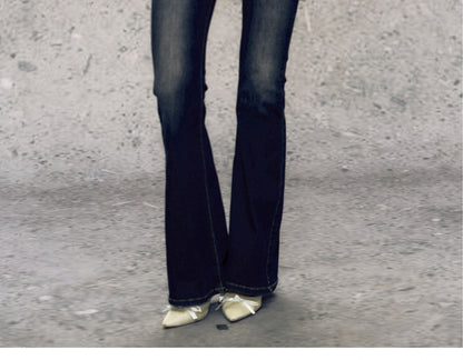 Washed Flare Denim Pants