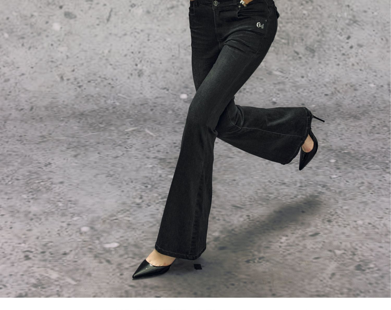 Washed Flare Denim Pants