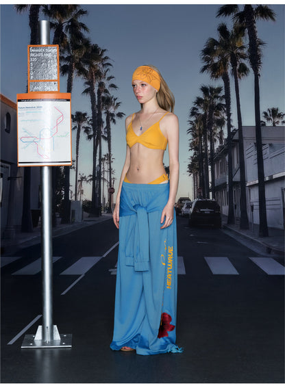 Printed Wide-Leg Pants