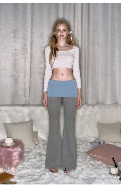 Rhinestone Flared Yoga Pants