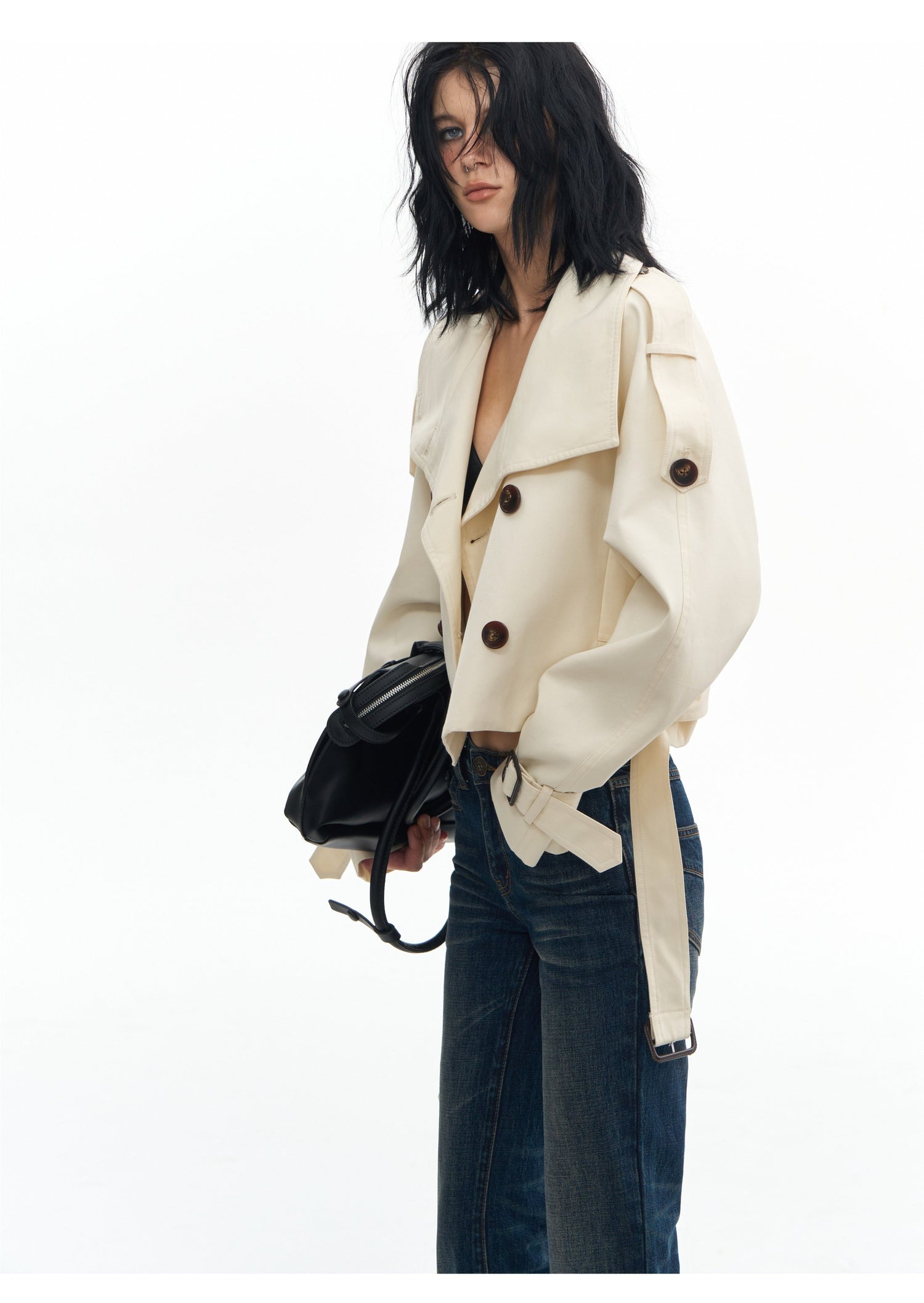 Structured Trench Crop Jacket