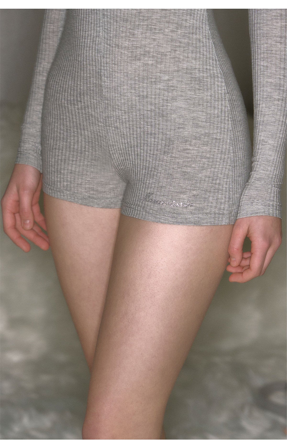 Ribbed Knit Slim Romper