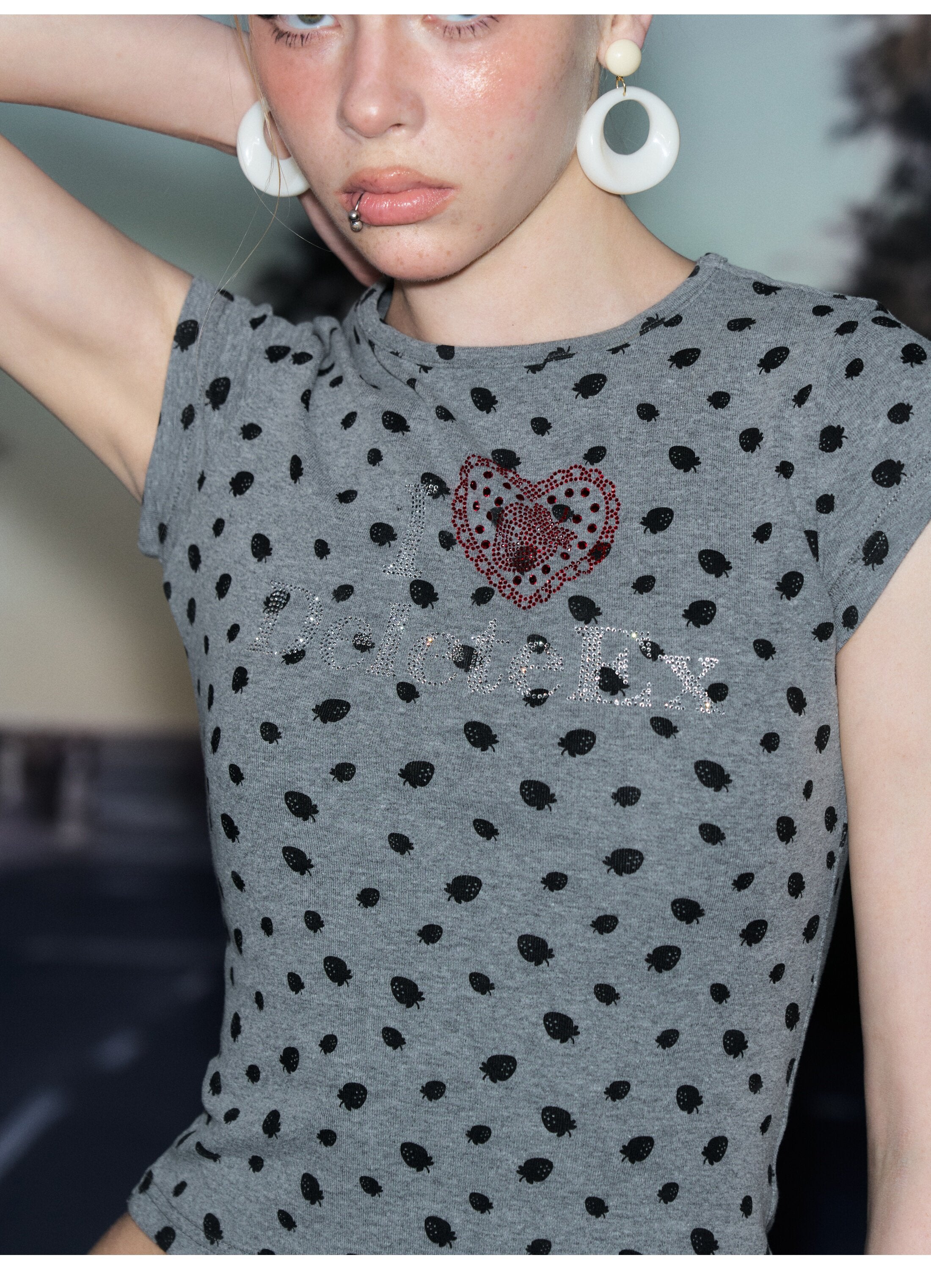 Fruit Print Fitted T-Shirt