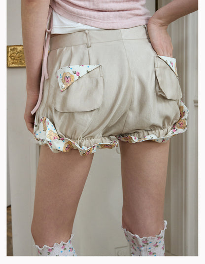 Printed Pumpkin Shorts