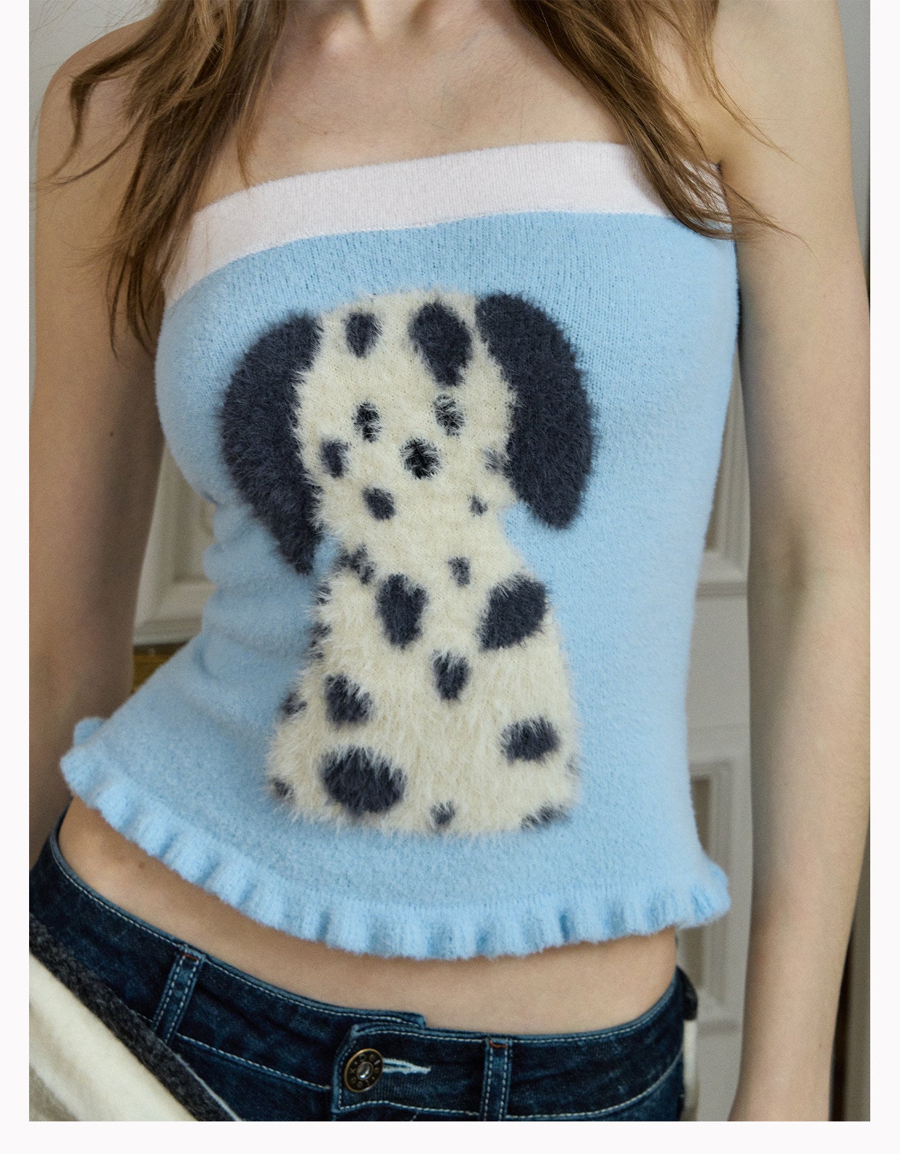 Faux-Mohair Tube Top