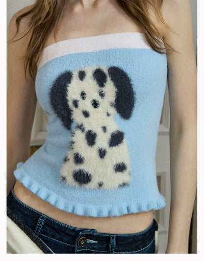 Faux-Mohair Tube Top