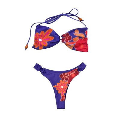 Tropical Print Halter Bikini