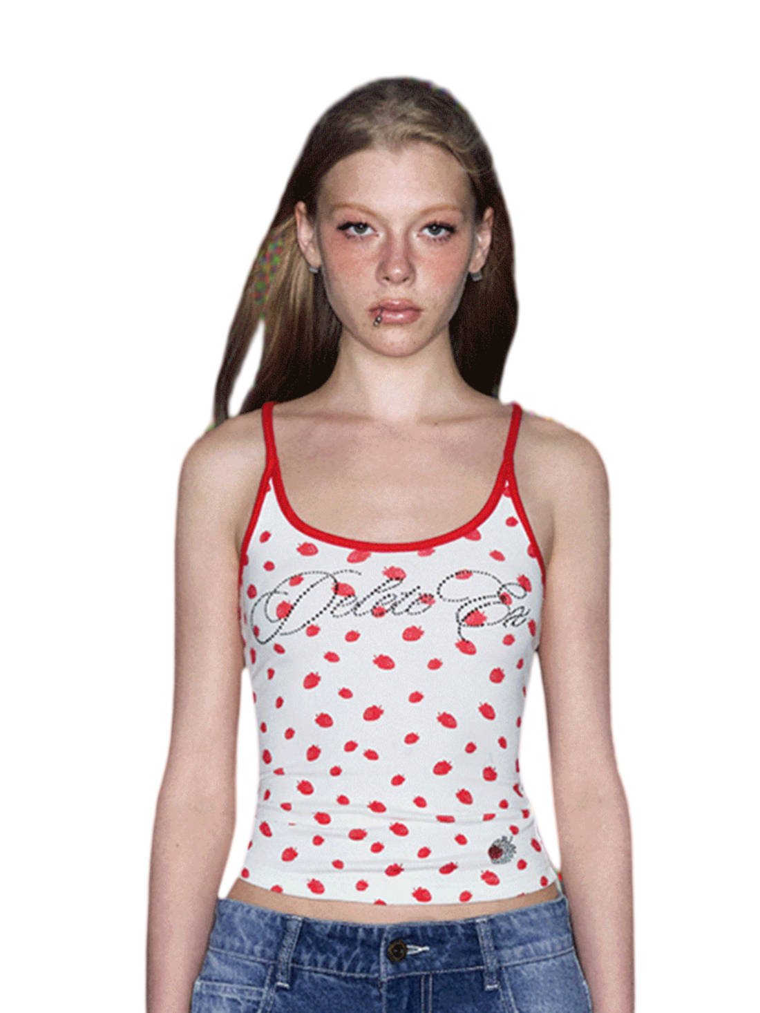 Rhinestone Ribbed Cami Top
