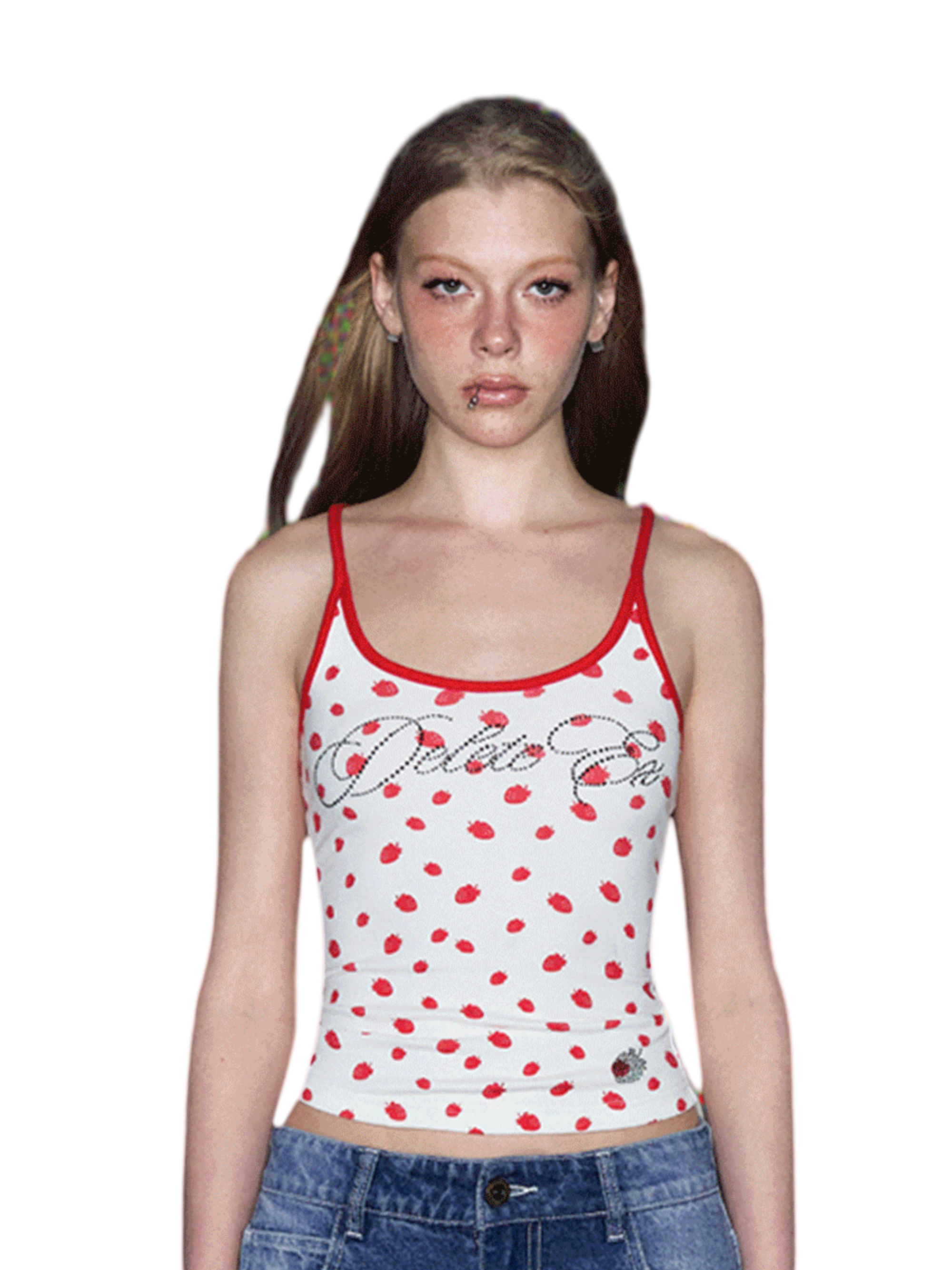 Rhinestone Ribbed Cami Top