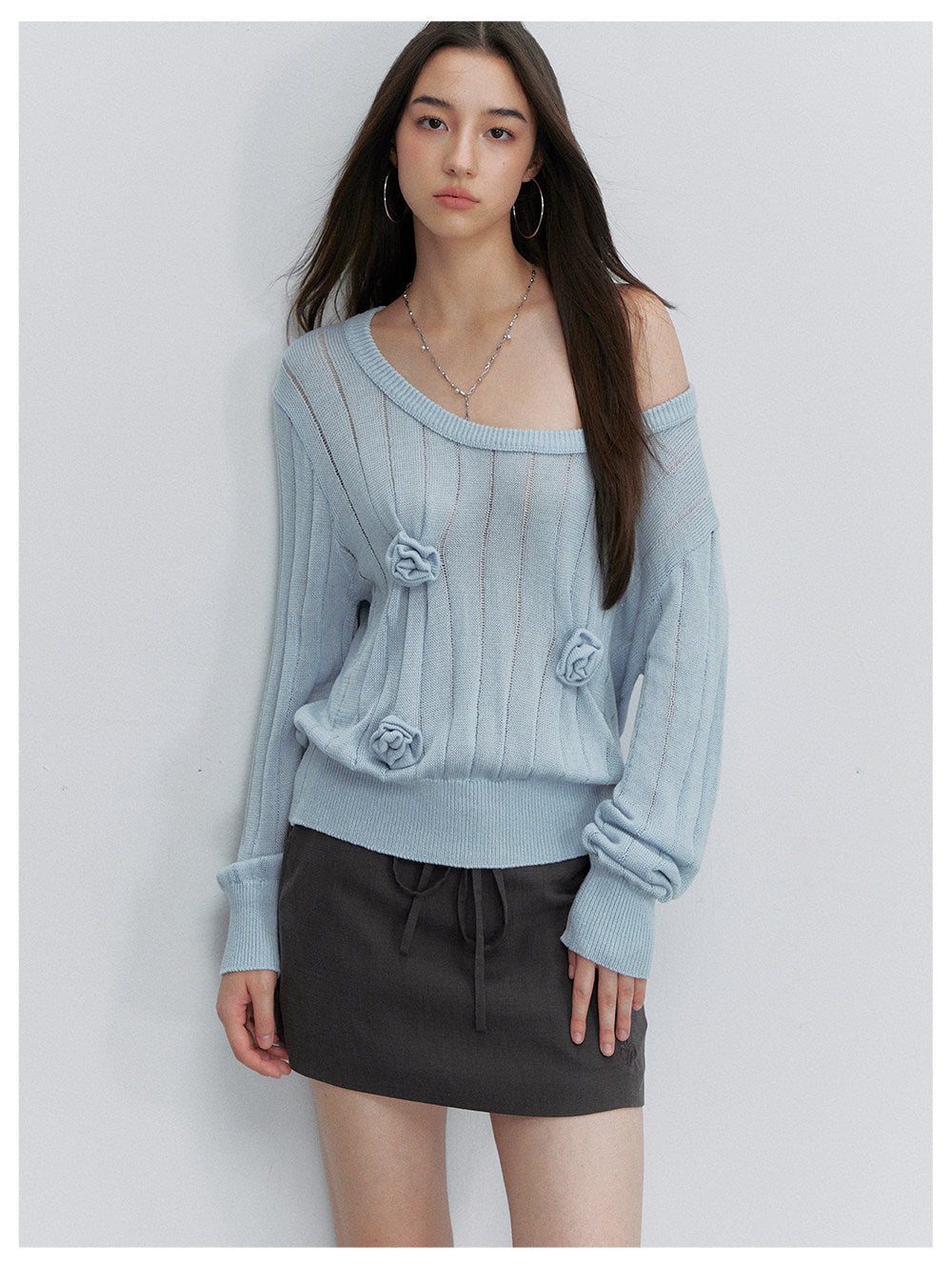 Asymmetric Flower Knit