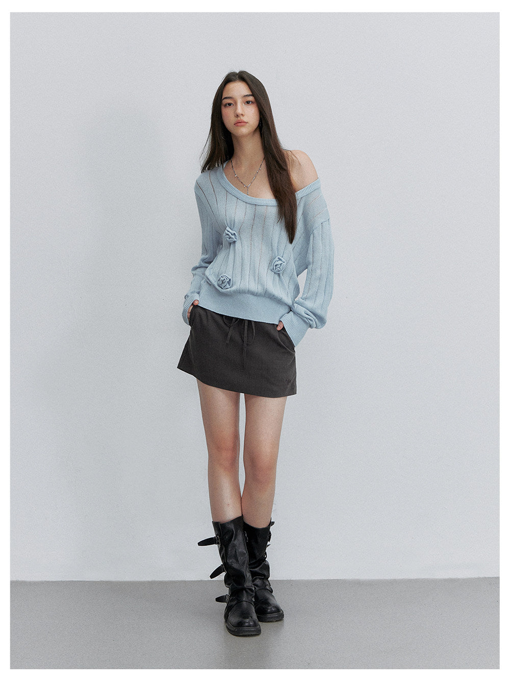 Asymmetric Flower Knit