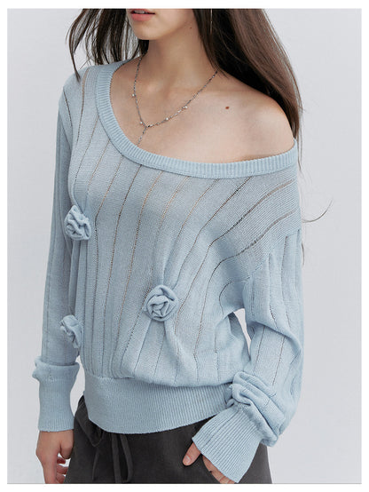 Asymmetric Flower Knit