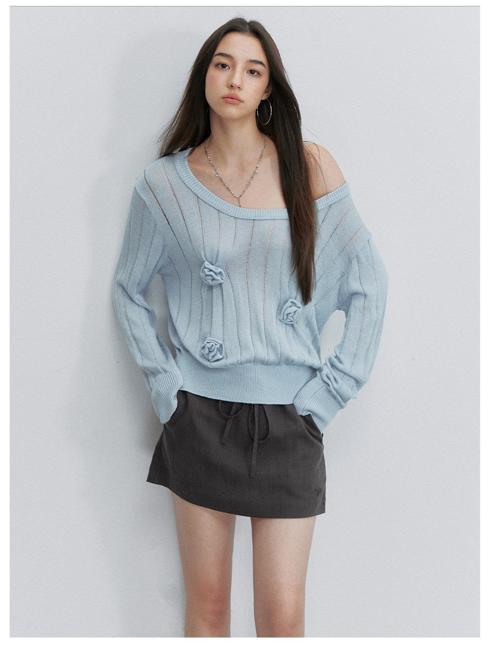 Asymmetric Flower Knit