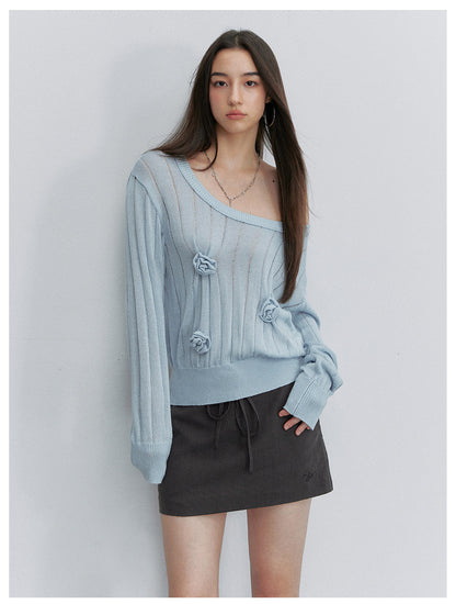 Asymmetric Flower Knit