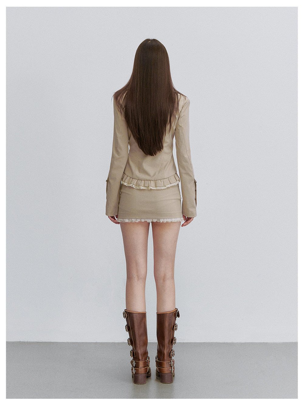 Ruffle Mesh Waist Jacket