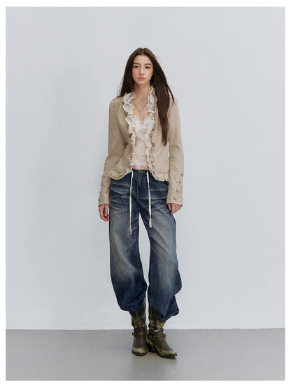 Ruffle Mesh Waist Jacket