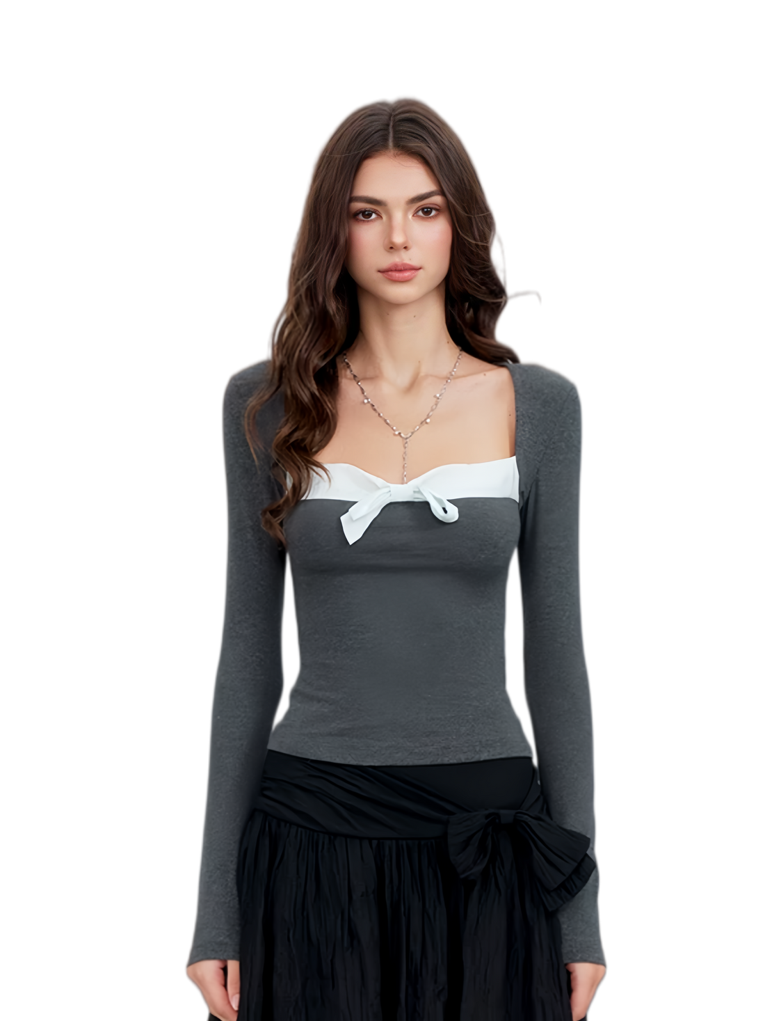 Square Neck Bow Top