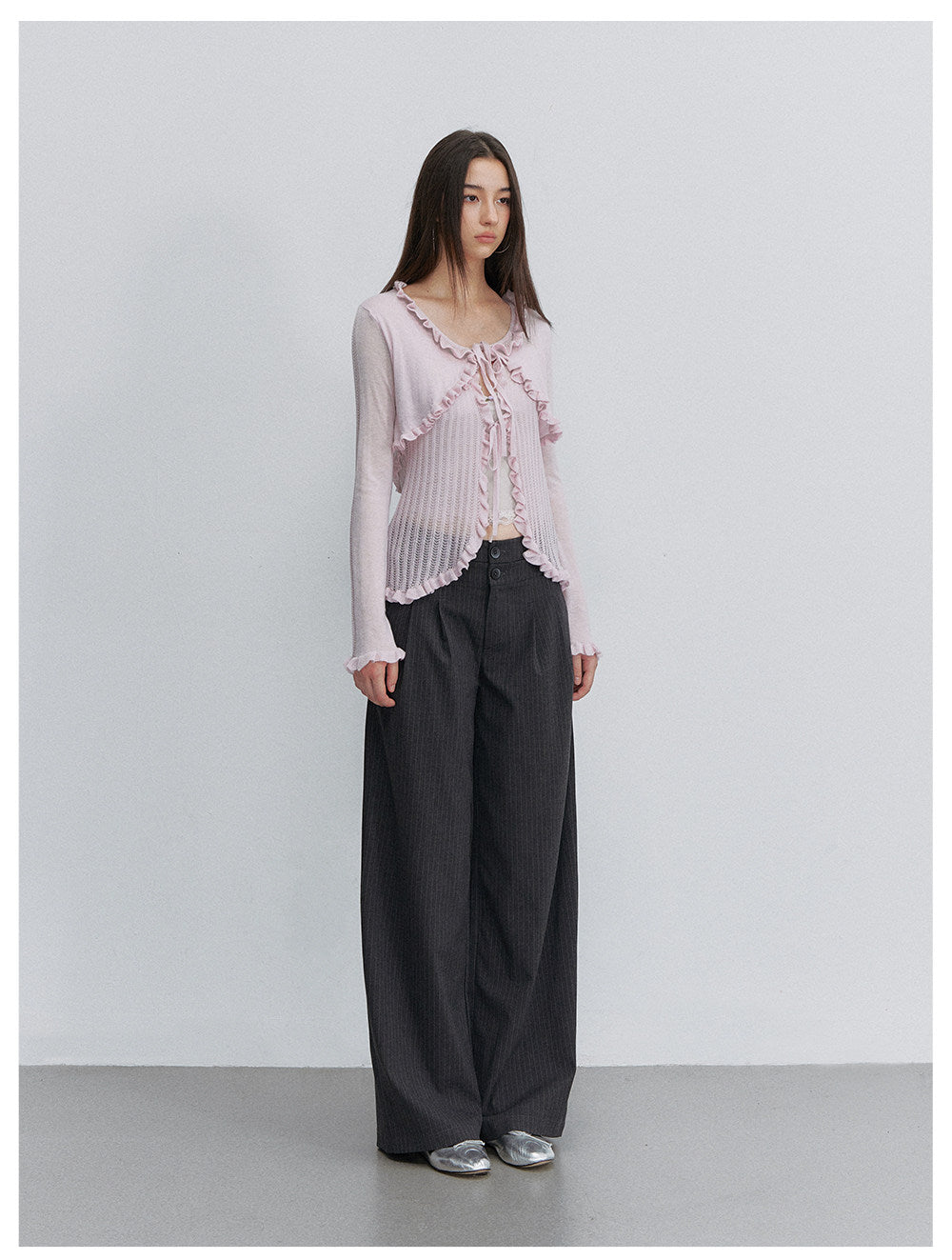 Lace Trim Openwork Cardigan