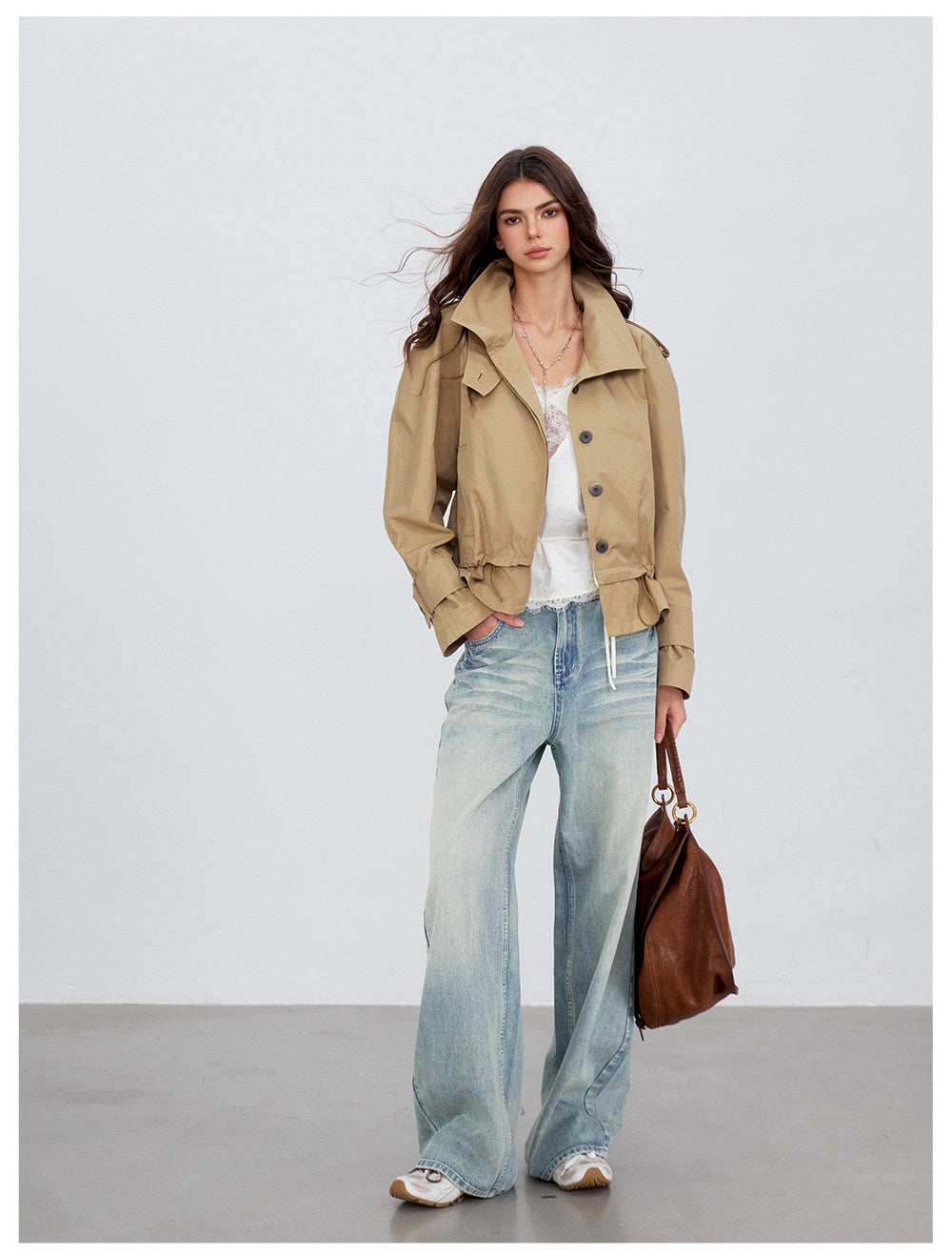 VIA PITTI Cropped Workwear Trench Jacket – CHINASQUAD