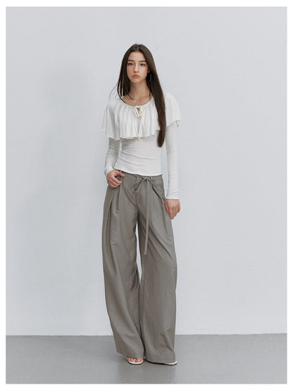Tie-Neck Ruffle Top