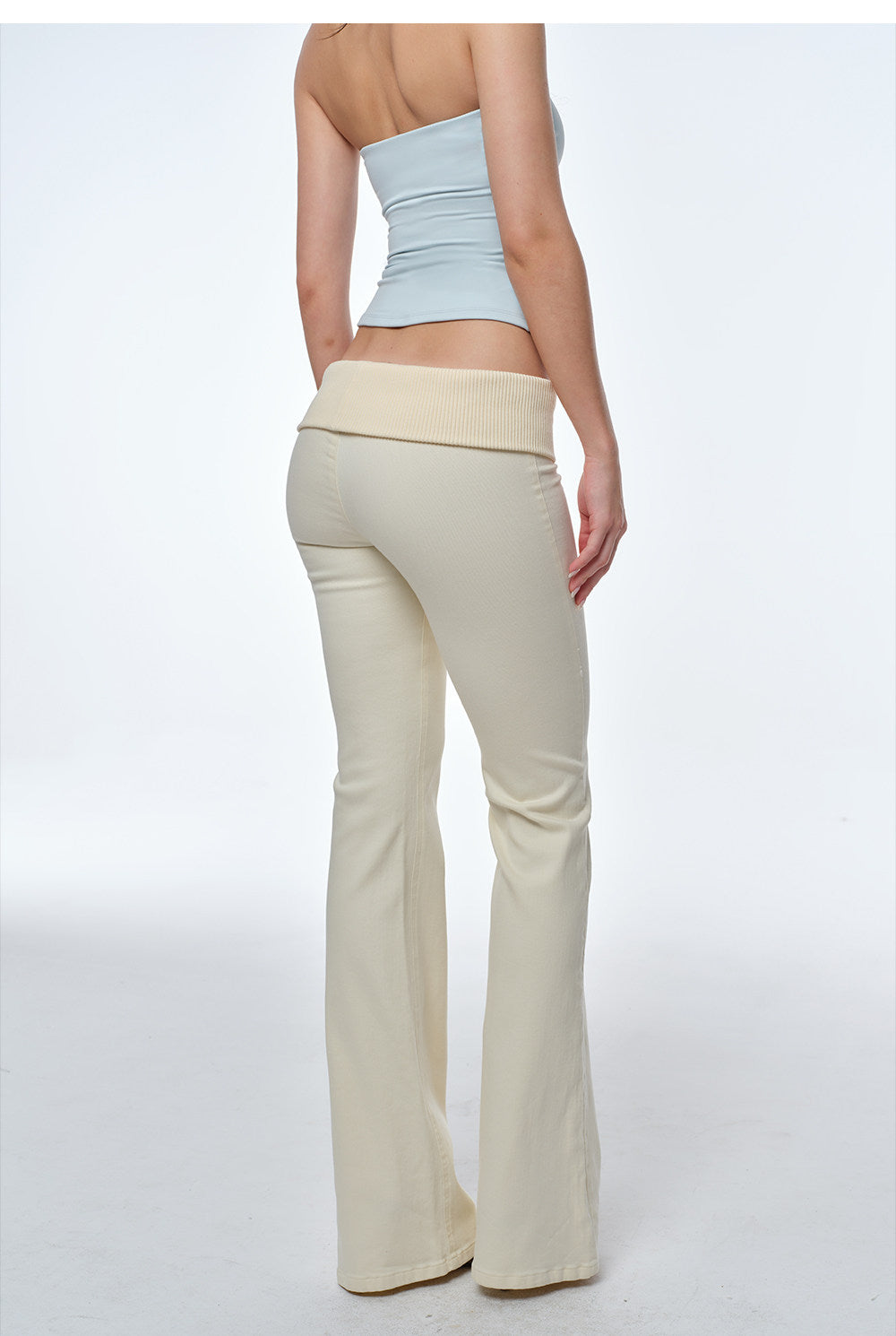 Turn-Up Flared Jeans