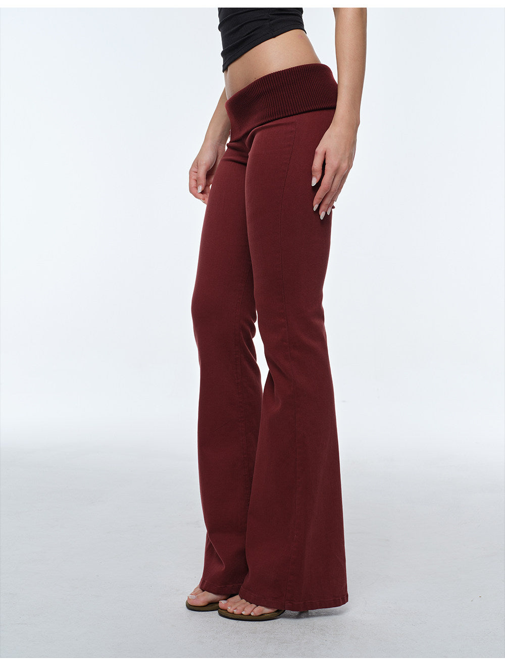 Turn-Up Flared Jeans