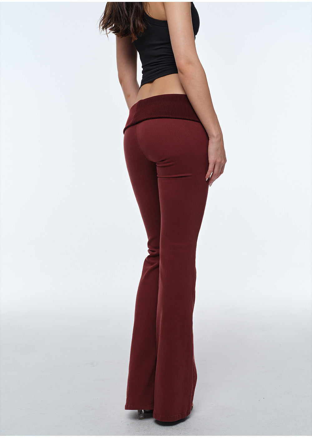 Turn-Up Flared Jeans