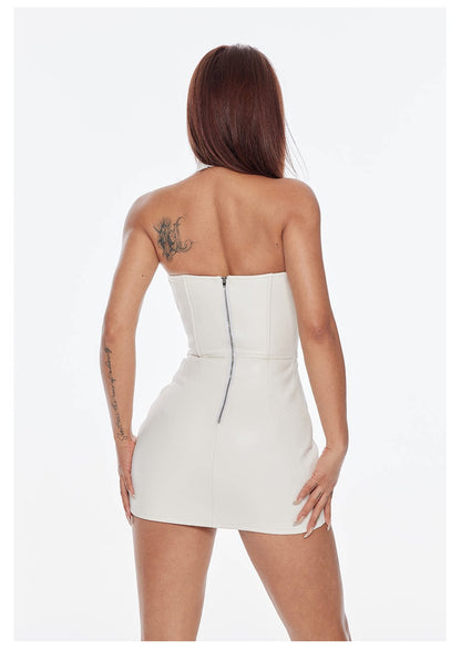 Lace-Up Bodycon Mini Dress