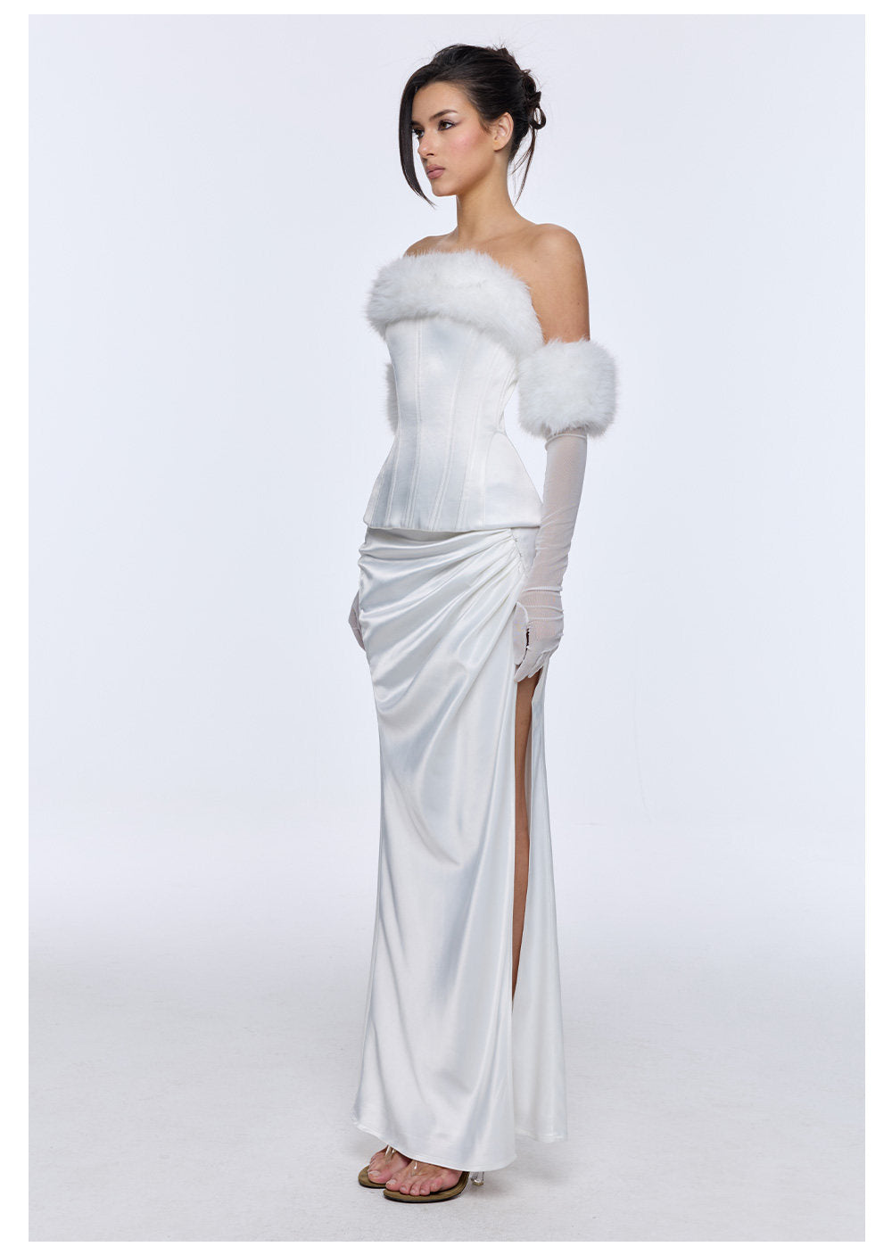 Satin Slit Maxi Dress