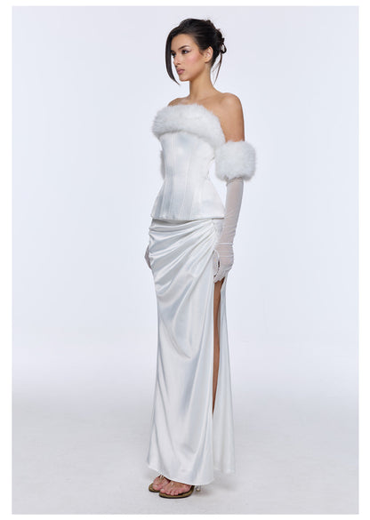 Satin Slit Maxi Dress