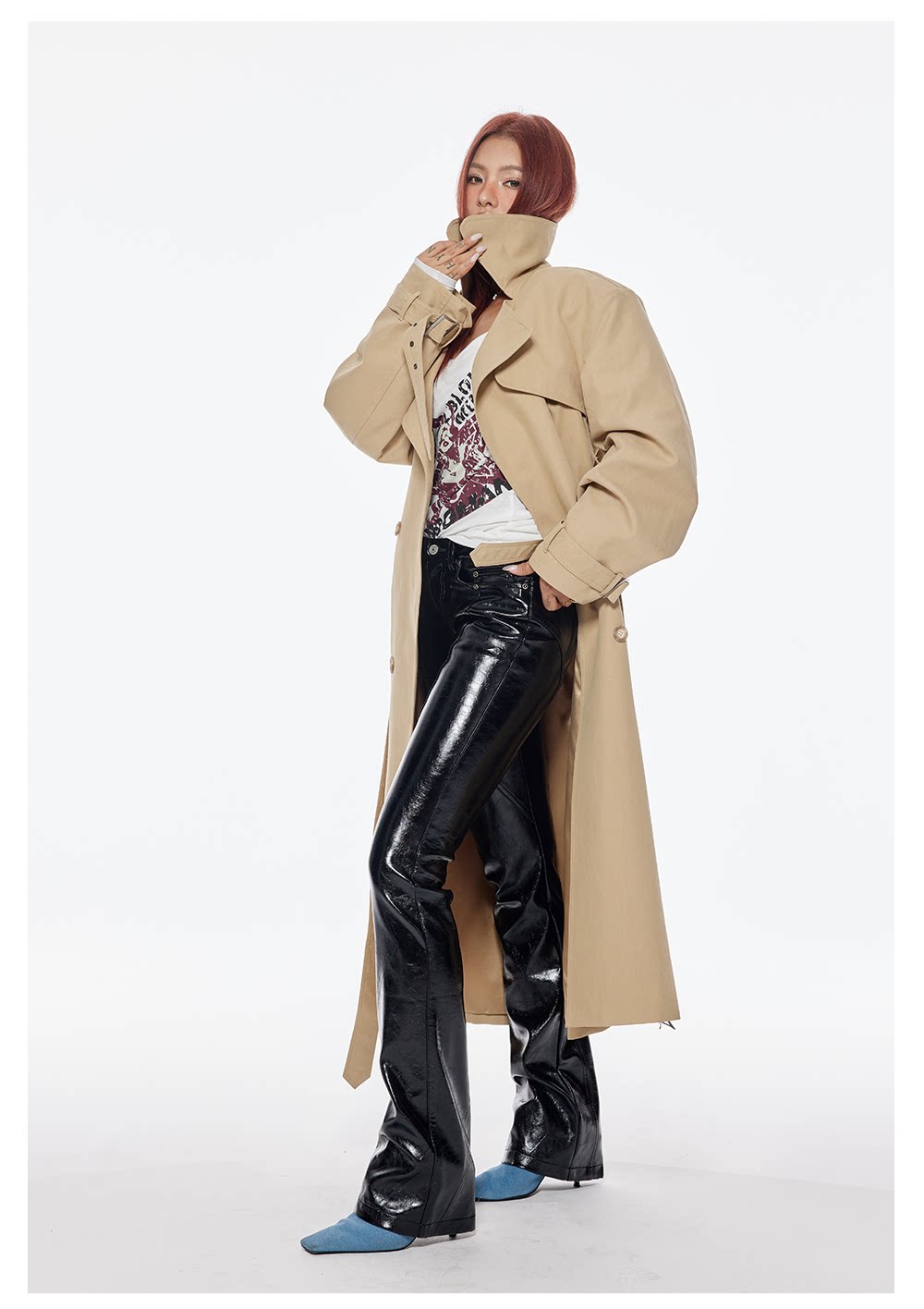 Black PU Flared Pants