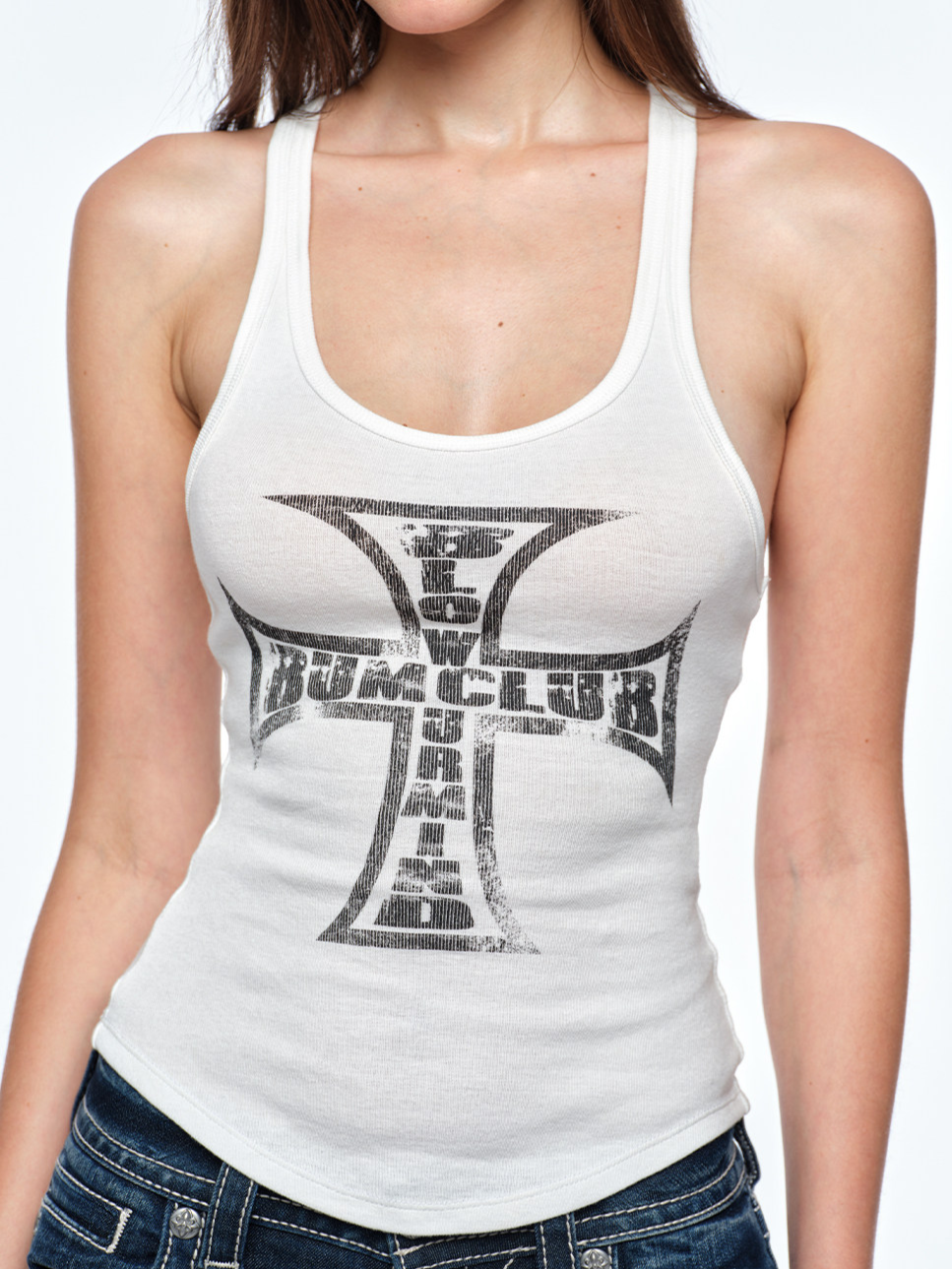 Cross Print Slim Tank